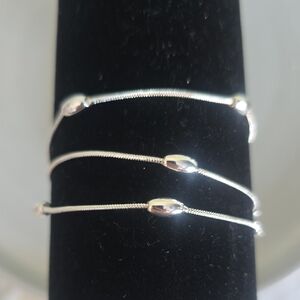 Silver Tri-Chain Women's 8" Bracelet New